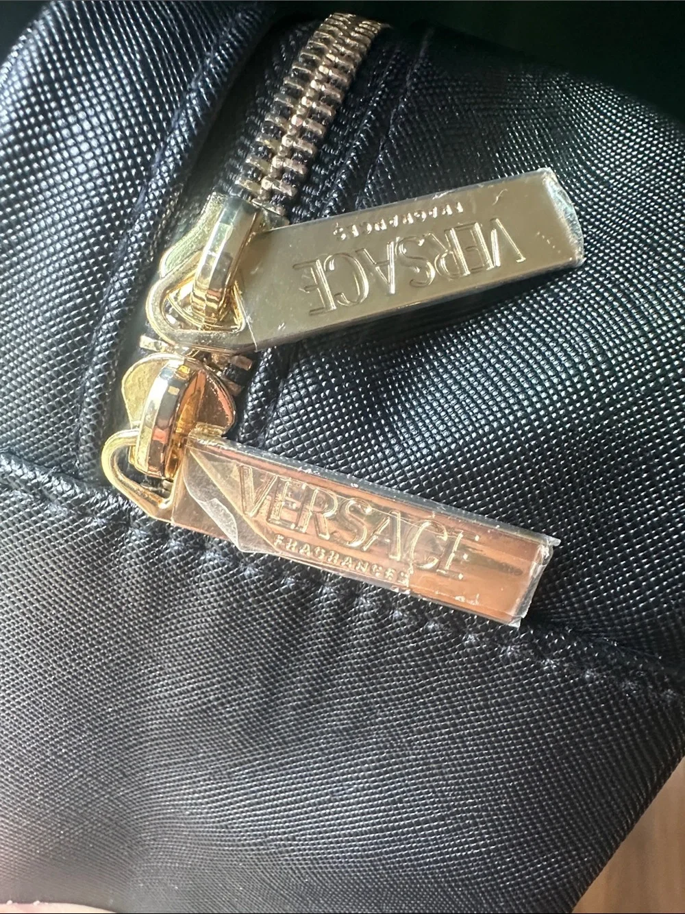 Versace Black Cosmetic Case with Gold Plate